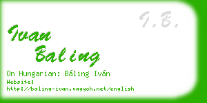 ivan baling business card