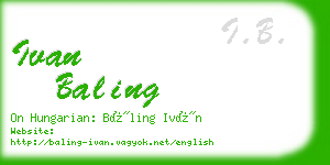 ivan baling business card